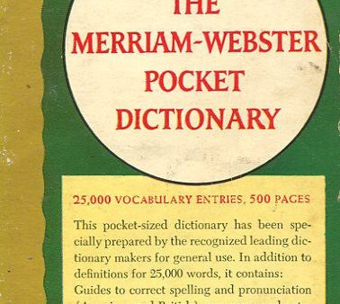 The Merriam Webster Pocket Dictionary on Sale