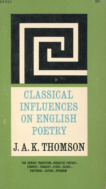 Classical Influences on English Poetry Cheap